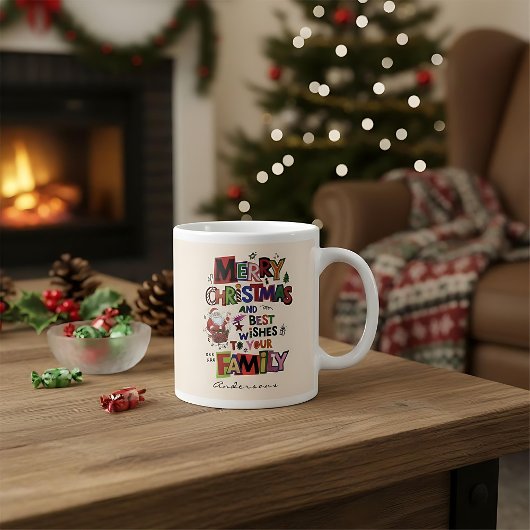 Personalized  christmas mugs red simple modern  Jumbo-Tasse