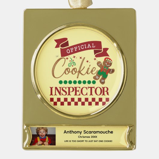 Personalized Christmas Ornament - Cookie Inspector (Vorderseite)