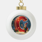 Personalized Christmas Ornament – Letter C Ceramic (Vorderseite)
