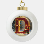 Personalized Christmas Ornament – Letter D Ceramic (Vorderseite)