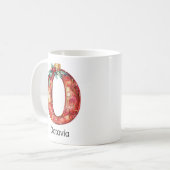 Personalized Christmas Ornament Monogram O Kaffeetasse (Vorderseite Links)