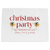 Personalized Christmas Party Red Retro Typography Große Geschenktüte (Vorderseite)