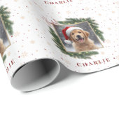 Personalized Christmas Pet Photo – Holiday Geschenkpapier (Rolleneckpunkt)