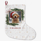 Personalized Christmas Pet Photo – Holiday Großer Weihnachtsstrumpf (Vorderseite)