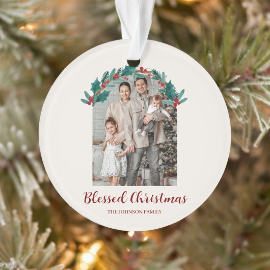 Personalized Christmas Photo Acrylic Ornament (Baum)