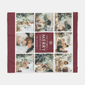 Personalized Christmas Photo Collage Fleecedecke (Vorderseite (Horizontal))