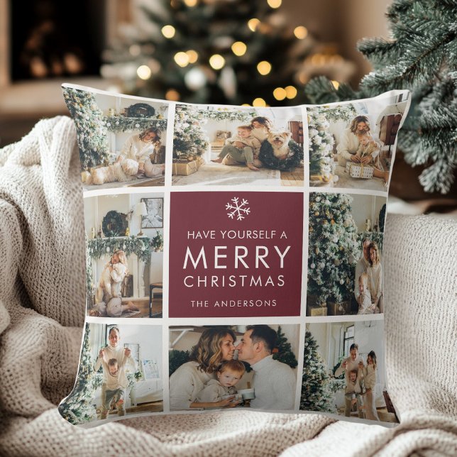 Personalized Christmas Photo Collage  Kissen (Von Creator hochgeladen)