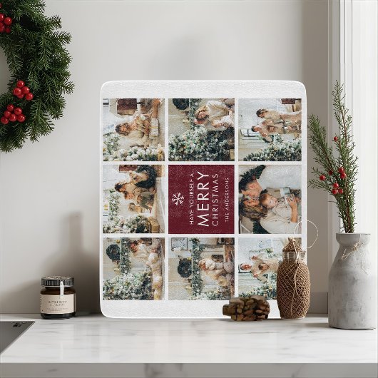 Personalized Christmas Photo Collage Schneidebrett
