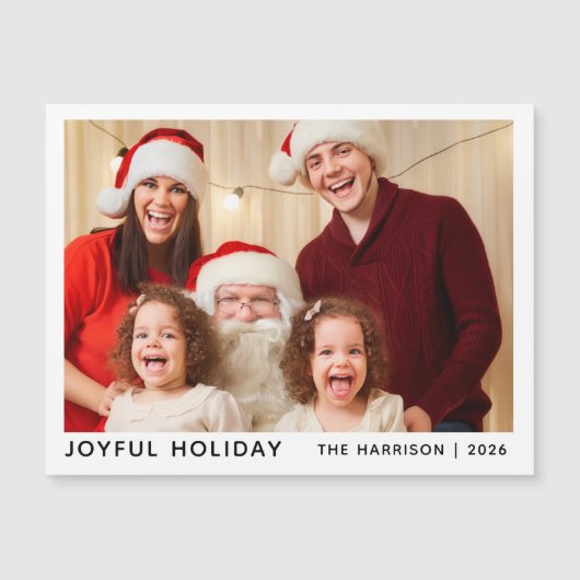 Personalized Christmas Photo Keepsake Holiday Magnetkarte (Vorderseite)