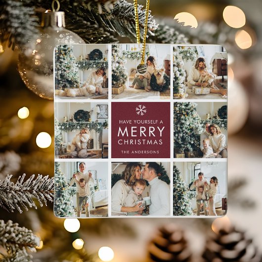 Personalized Christmas Photo Keramikornament