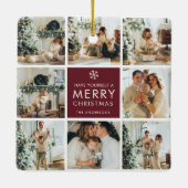 Personalized Christmas Photo  Keramikornament (Rückseite)