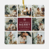 Personalized Christmas Photo  Keramikornament (Vorderseite)