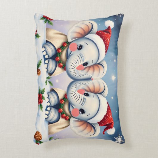 Personalized Christmas Pillow Duo Love Elephants Dekokissen (Vorderseite(Vertikal))