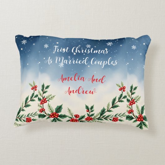 Personalized Christmas Pillow Duo Love Elephants Dekokissen (Rückseite)