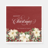 Personalized Christmas Poinsettia Red Serviette (Vorderseite)