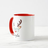 Personalized Christmas Reindeer Mug | Cute Holiday Tasse (Vorderseite Links)