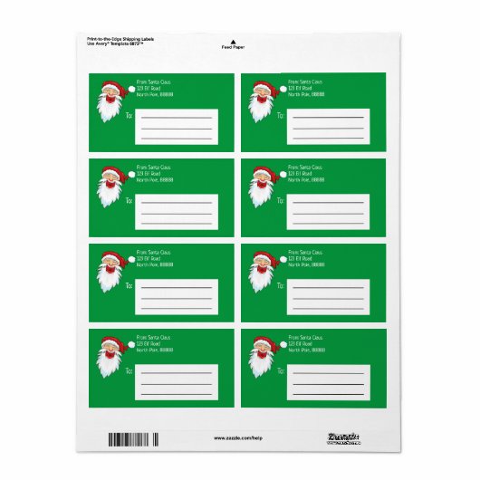 Personalized Christmas Santa Claus Mailing Label (Vorne)