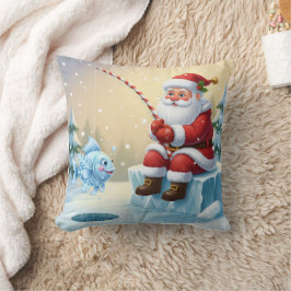 Personalized Christmas Santa Ice Fishing Kissen