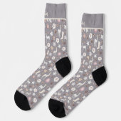 Personalized Christmas Scandinavian Deer Pattern Socken (Linkes Detail)