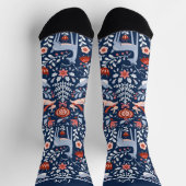 Personalized Christmas Scandinavian Deer Pattern Socken (Oben)