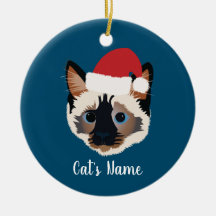 Personalized Christmas Siamese Cat