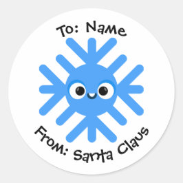 Personalized Christmas Snowflake Sticker – To/From