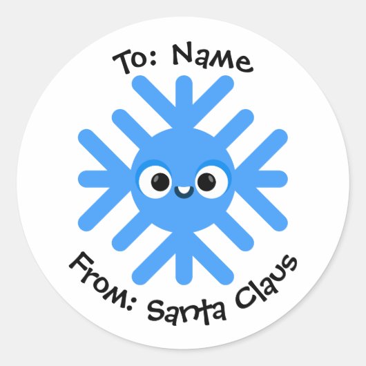 Personalized Christmas Snowflake Sticker – To/From (Vorderseite)