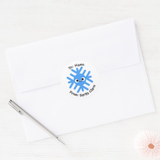 Personalized Christmas Snowflake Sticker – To/From (Umschlag)