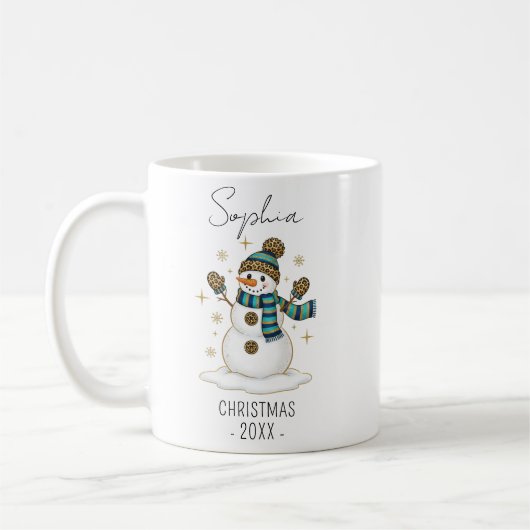Personalized Christmas Snowman Christmas Winter Kaffeetasse (Links)