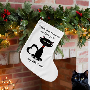 Personalized Christmas Stocking for black cats Kleiner Weihnachtsstrumpf