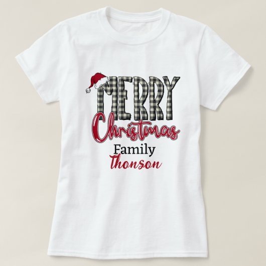 Personalized Christmas T-shirt with family name (Design vorne)