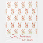 Personalized Christmas teddy  Fleecedecke (Vorderseite)