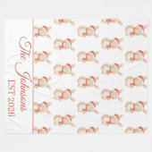 Personalized Christmas teddy Fleecedecke (Vorderseite (Horizontal))