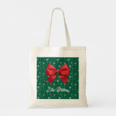 Personalized Christmas Tote Bag with Custom Photo Tragetasche (Rückseite)