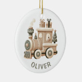 Personalized Christmas Train for Kids Keramik Ornament (Rechts)