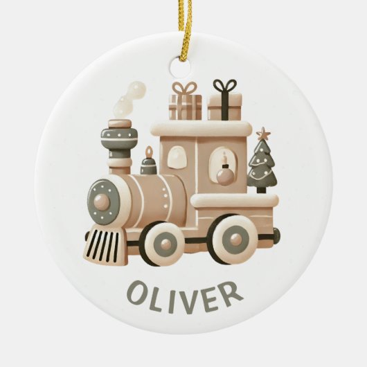 Personalized Christmas Train for Kids Keramik Ornament (Vorne)