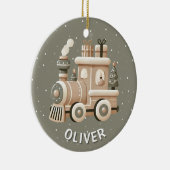 Personalized Christmas Train for Kids  Keramik Ornament (Rechts)