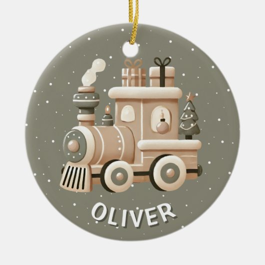 Personalized Christmas Train for Kids Keramik Ornament (Vorne)