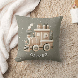 Personalized Christmas Train for Kids Kissen