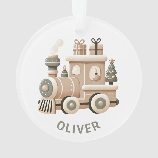 Personalized Christmas Train for Kids Ornament (Rückseite)