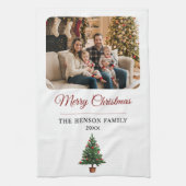 Personalized Christmas Tree Family Photo Geschirrtuch (Vertikal)