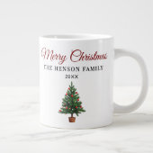 Personalized Christmas Tree Family Photo  Jumbo-Tasse (Rechts)