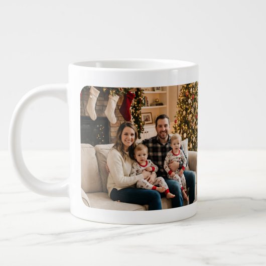 Personalized Christmas Tree Family Photo  Jumbo-Tasse (Links)