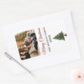 Personalized Christmas Tree Family Photo Rechteckiger Aufkleber (Umschlag)