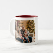 Personalized Christmas Tree Family Photo Zweifarbige Tasse (Vorderseite Links)
