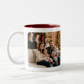 Personalized Christmas Tree Family Photo Zweifarbige Tasse (Links)