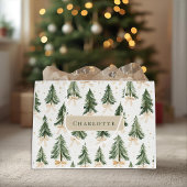 Personalized Christmas Tree Name Gift Bag Große Geschenktüte