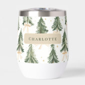 Personalized Christmas Tree Name Wine Tumbler (Vorderseite)