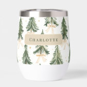 Personalized Christmas Tree Name Wine Tumbler (Rückseite)