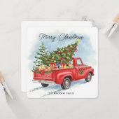 Personalized Christmas truck greeting card  Karte (Vorderseite/Rückseite Beispiel)